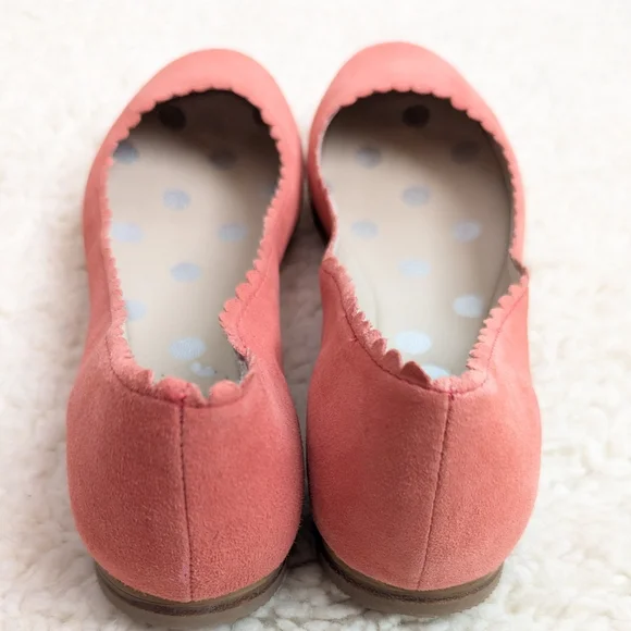 Boden Pink Scalloped Suede Round Toe Ballet Flats - Picture 5 of 9